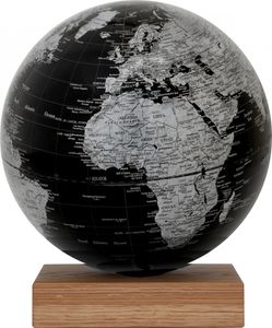 EMFORM Platon Globus magnetisch mit Eichenholz-Sockel in verschiedenen Farben Farbe: Schwarz, Größe: 300 mm