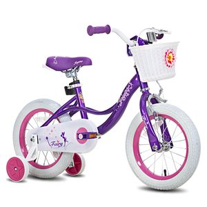 JOYSTAR Kinderfahrrad für Kleinkinder und Kinder im Alter von 2-8 Jahren Mädchen, 18 Zoll Kinderfahrrad mit Stützrädern mit Handbremse und Korb