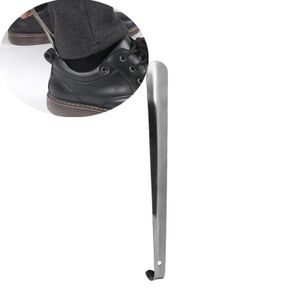 INF Langer Schuhanzieher aus Metall Silber 30 cm