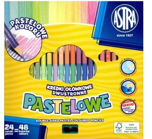 Astra Doppelseitige Buntstifte 24 Stücke (48 Farben) + Anspitzer