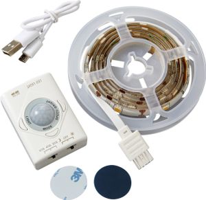 LED Streifen Bewegungsmelder wiederaufladbar Schrankleuchte integrierter Timer 1100mAh Li-Io Akku