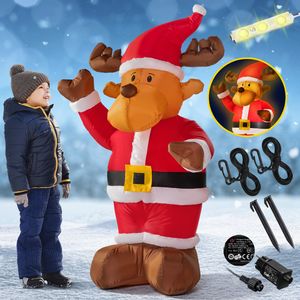 MONZANA® Aufblasbares Rentier 135cm LED Beleuchtet Befestigungsmaterial IP44 Außen Witterungsbeständig Weihnachtsdeko Weihnachtsfigur Christmas