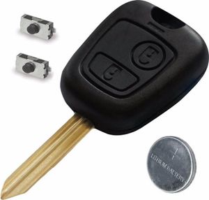 Schlüsselgehäuse mit Rohling 2 Tasten passend für Peugeot 107 207 207CC (PG20B)