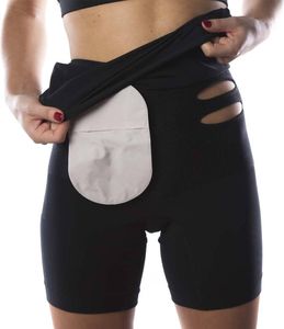 Dwuwarstwowe bokserki stomijne Comfizz z wysokim stanem, wsparcie 2. stopnia, czarne, L/XL