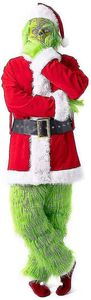 Erwachsene Green Grinch Kostüm, Weihnachtsmann Kostüm, Cosplay Outfit, Halloween Weihnachtsanzu