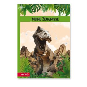 ROTH Zeugnismappe Tyrannosaurus mit Folieneffekt  - mit 10 A4 Klarsichthüllen, dokumentenecht - Dokumentenmappe