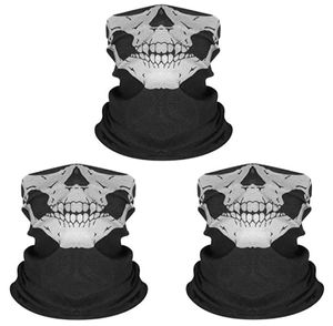[3 Stück] Motorrad Totenkopf Maske, Sturmmaske, Skull Skelett Maske für Motorrad Fahrrad Ski Halloween