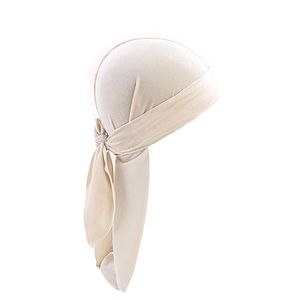 Durag-Mütze, einfarbig, ultraweich, warm haltend, Samt, für Herren und Damen, Kopfwickel mit langem Schwanz für den Winter, Beige