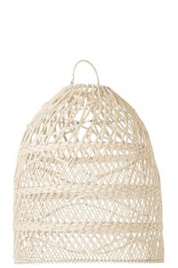 Rattan Lampenschirm "Wellen" Natürliche Eleganz trifft auf modernes Design in Naturell, Schwarz oder Weiß – Weiß