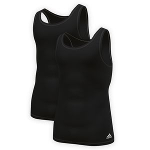 adidas Herren Tank Top Unterhemd langlebig feuchtigkeitstransportierend 2 er Pack , Farbe:Black, Bekleidungsgröße:XXL