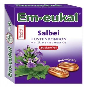 Em eukal Box Salbei Hustenbonbon Ätherische Öle zuckerfrei 50g