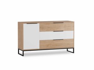 Komoda LANDRO LR-02 w Stylu LOFT 3 Szuflady 1 Drzwiczki Szerokość 135 cm Hikora