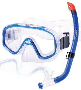 AQUAZON FUN  Schnorchelset, Tauchset, Schwimmset, mit Schnorchelbrille und Schnorchel für Kinder von 3-7 Jahren , Farbe:blau transparent