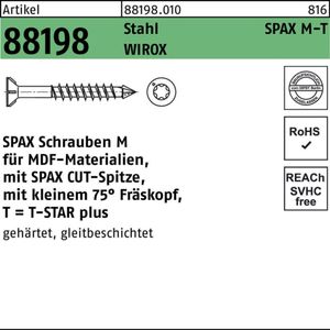 SPAX-M Schrauben MDF/HDF - Senkkopf - Teilgewinde - verzinkt - 4,0x40 - 200 Stk