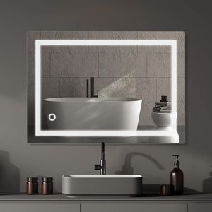 LED Badspiegel 50x70cm Badspiegel mit Beleuchtung badezimmerspiegel LED Touch(kaltweiß)