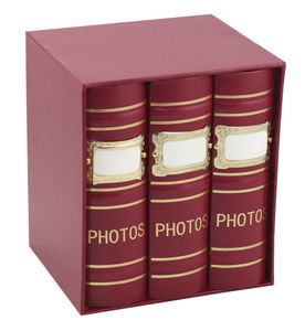 Old Fashion Fotoalben für 300 Fotos in 10x15 cm Einsteck Foto Album Memoalbum - Farbe: Rot