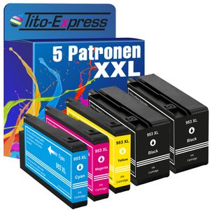 Tito-Express 5er Set ersetzt HP 953 XL 953XL für Officejet Pro 8710 8715 8740 8720 8718 7730 8728 8719 7740 7720