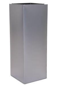 Pflanzkübel Blumenkübel Zink Block", Silber - 24x24x65 cm (mit Einsatz)"