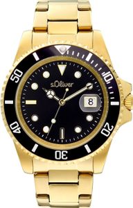 s.Oliver Herren Uhr Armbanduhr Edelstahl Gold 2036548