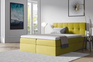Polsterbett mit Stauraum 120x200 RECIVIO – Gelb