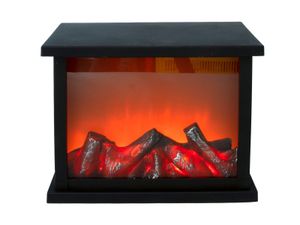 Krbová lucerna LED s časovačem - 27 x 21 cm - Umělý krbový oheň s tančícími plameny