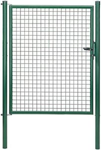 Alberts Wellengitter-Einzeltor mit Zubehör, Breite 125 cm, Höhe 150 cm, grün, zum Einbetonieren, Pfostenstärke 60 mm