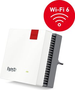 AVM FRITZ!Repeater 1200 AX (Wi-Fi 6 Repeater mit Zwei Funkeinheiten: 5 GHz-Band (bis zu 2.400 MBit/s), 2,4 GHz-Band (bis zu 600 MBit/s)