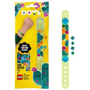 LEGO 41922 DOTS Kaktus Armband Bastelset für Kinder, Set zum Basteln eines Kinderarmbands