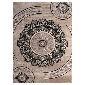 Kurzflor Wohnzimmer Teppich Vintage Mandala Muster Orient Optik Beige Braun Größe 200x280 cm
