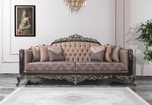 Dreisitzer Sofa Beige Barock 270 cm JVmoebel
