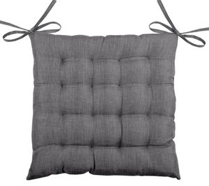 STOF | Sitzkissen - BEA - 40x40 cm - Antrazit - Komfortabel und stilvoll - Mit stabilen Bindebändern STOF | Sitzkissen - BEA - 40x40 cm - Antrazit - Komfortabel und stilvoll - Mit stabilen Bindebändern