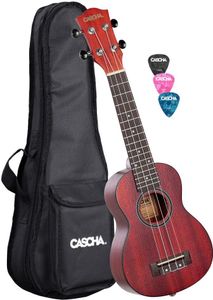 Cascha HH2263 Sopran Mahagoni Ukulele Set Rot