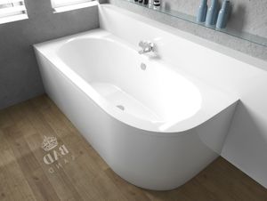 BADLAND Eckbadewanne Rechteck Badewanne Avita LINKS 170x75 mit Acrylschürze, Füßen und Ablaufgarnitur GRATIS
