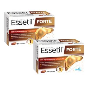 Essetil Forte Dietary Supplement Essentiale Max 30 Capsules with Choline 600mg x2