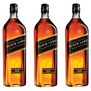 Johnnie Walker Black Label, 3er, Blended Whisky, 12 Jahre, Scotch, Alkohol, Alkoholgetränk, Flasche, 40%, 1 L, 736502