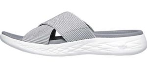 Skechers O-T-G Womens Sandals ON-THE-GO 600 GLISTENING Sandalen/Outdoor-Sandalen Women Silber, Schuhgröße:41 EU