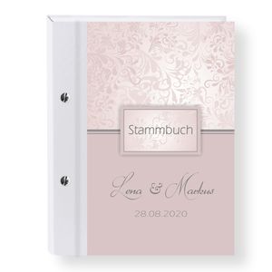 Stammbuch der Familie Charmant rosé  personalisierte Stammbücher A5 Familienstammbuch Hochzeit Trauung Stammbaum