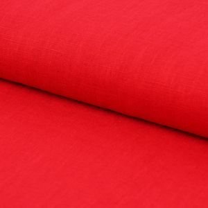Leinenstoff mit Baumwolle vorgewaschen einfarbig rot 1,40m Breite