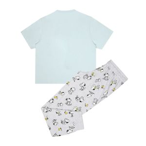 Peanuts - Schlafanzug mit Shorts für Damen TV1459 (M) (Minzgrün/Grau)
