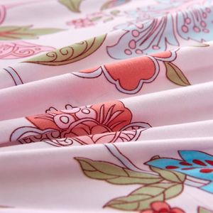 vidaXL Bettwäsche-Set Blumen/Streifen Rosa 200x220/80x80 cm