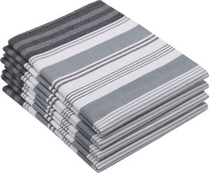 4er Set Geschirrtücher, 50x70 cm, 100% Baumwolle, grau gestreift