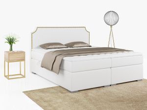 Boxspringbett Schlafzimmerbett mit zwei Bettkästen - LENTA - 120x200cm - Weiß - H3