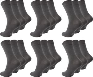 Paolo Renzo Business-Socken 18 Paar - Anzugssocken - Größe 43/46 - Dunkelgrau