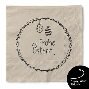 Sovie HOME Serviette "Frohe Ostern (Ei)" aus Tissue 33 x 33 cm, 20 Stück
