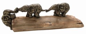 Moritz Skultur Elefanten Familie | Zusammenhalt | Deko Figur Elefant | 51 x 10 x 17 cm | Symbol für Teamgeist | als Dekoration Für zu Hause | Schreibtisch | Büro
