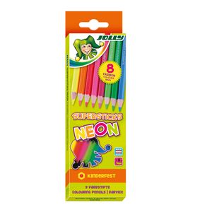 Jolly Supersticks Neon 8er-Mix - 8 Neonfarben, kinderfest - 3000-0448