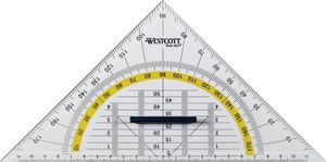 WESTCOTT Geodreieck Hypotenuse: 220 mm mit Griff