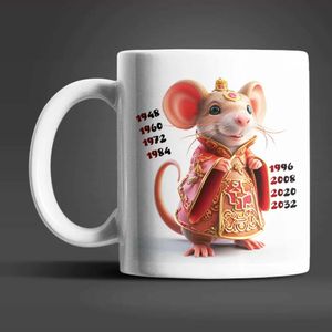 Ratte Chinesisches Jahres Sternzeichen Tasse Kaffeetasse Teetasse Geschenkidee