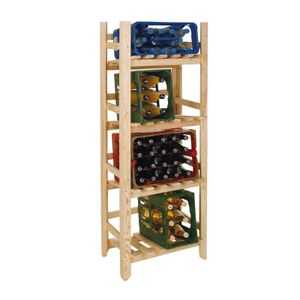 Getränkekistenregal aus Holz für 4 Kisten, Getränkekisten- Ständer / Flaschenkistenregal