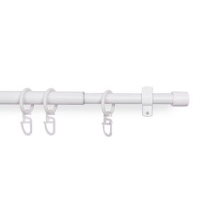 Stilgarnitur Weiß ( Basic ) ausziehbar 120-220cm Vorhangstange Ø16mm Komplettstilgarnitur inkl. Befestigungsmaterial, für Gardinen und Vorhänge